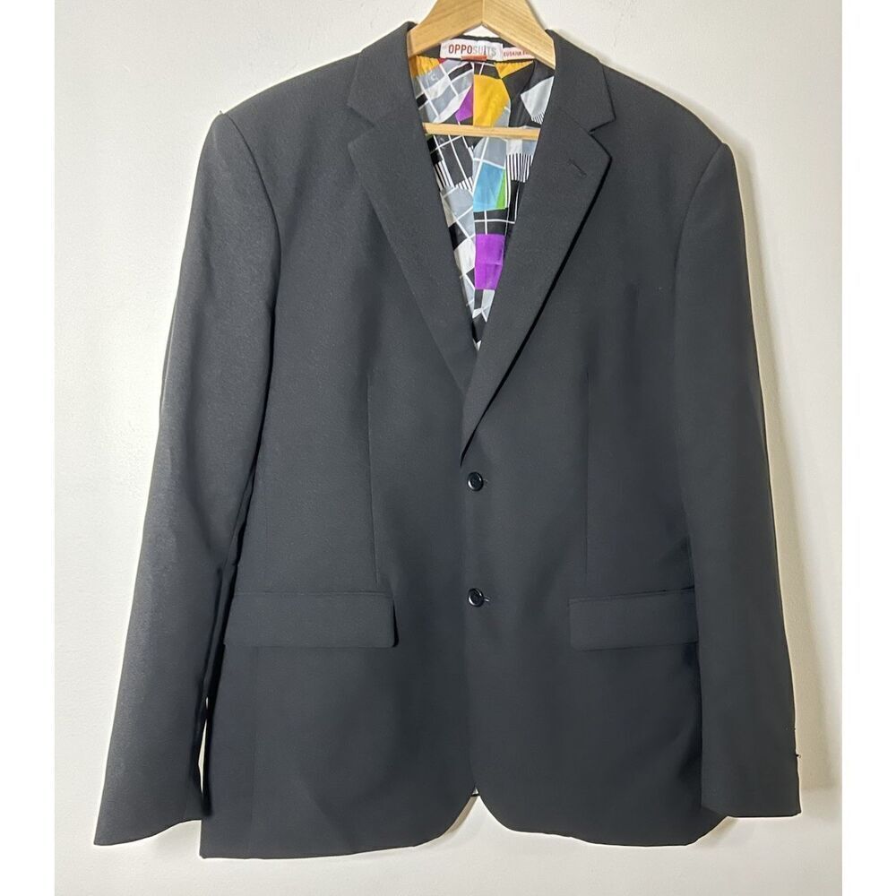 Opposuits Men's 44R Black 2 Button Blazer Jacket Coat
